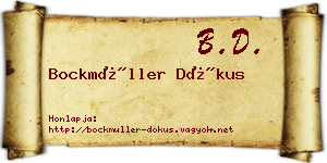 Bockmüller Dókus névjegykártya